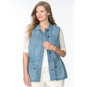 Plus Size Chaps Jean Vest