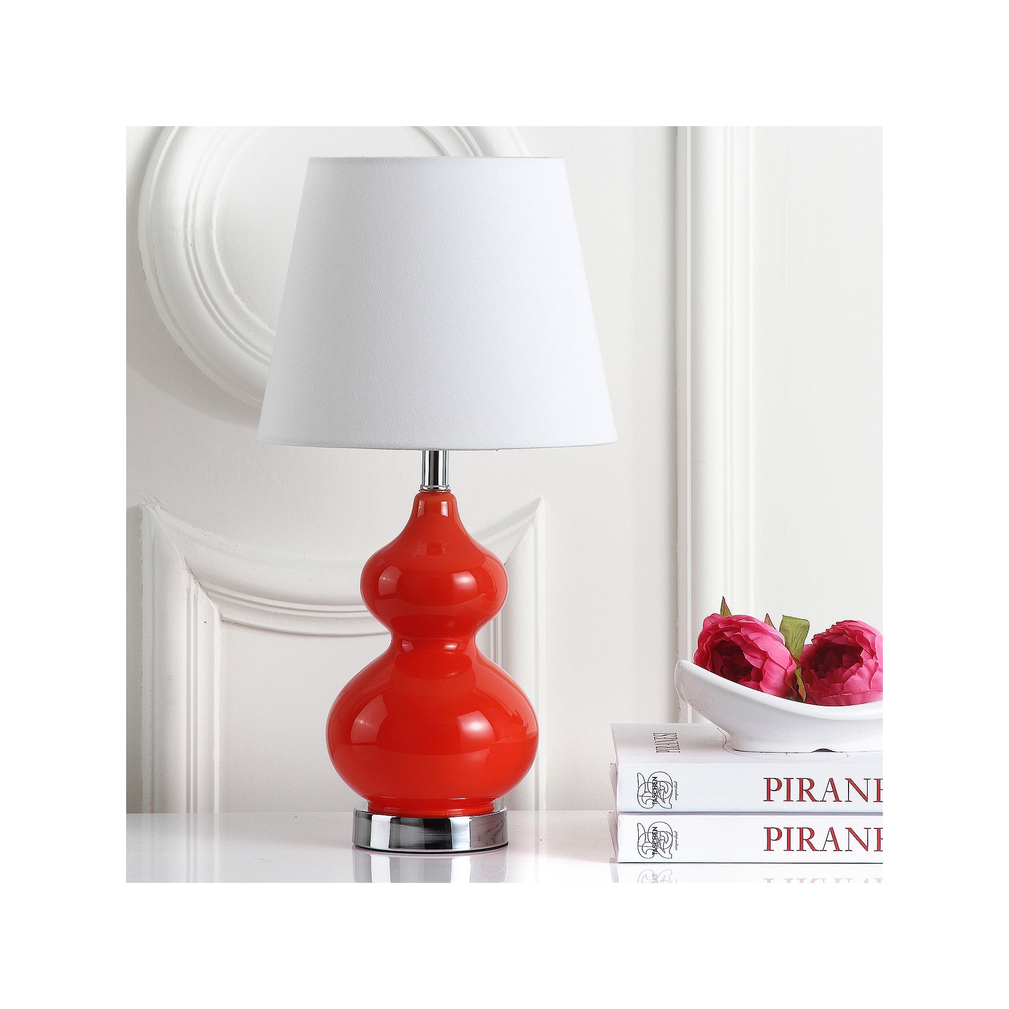 Safavieh Eva Double Mini Table Lamp, Orange