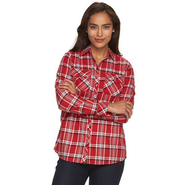 Women's Croft & Barrow® Plaid Flannel Shirt