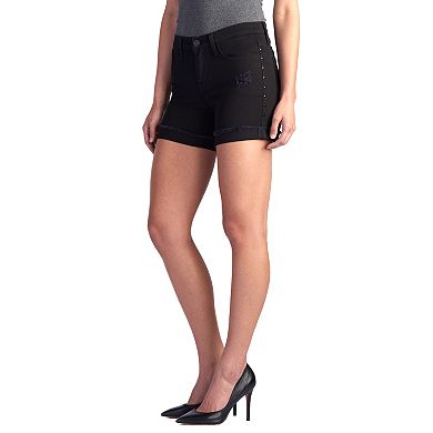Women's Rock & Republic® Bumpershoot Frayed Black Shorts