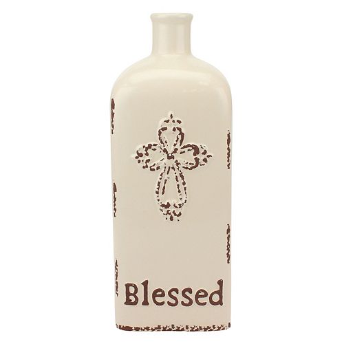 ”Blessed” Cross Bottle Table Decor
