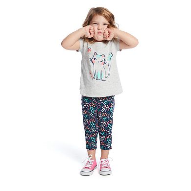 Toddler Girl Jumping Beans® Glitter Graphic Short Sleeve High-Low Tee