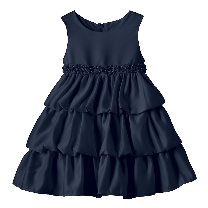 Baby Girl Princess Faith Sleeveless Tiered Dress, Size: 12 Months, Blue (navy)