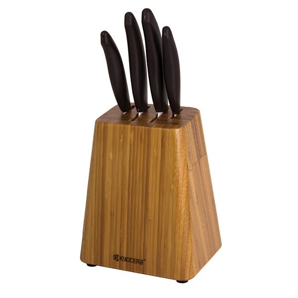 Kyocera 4 Pc Ceramic Knife Bamboo Block Set