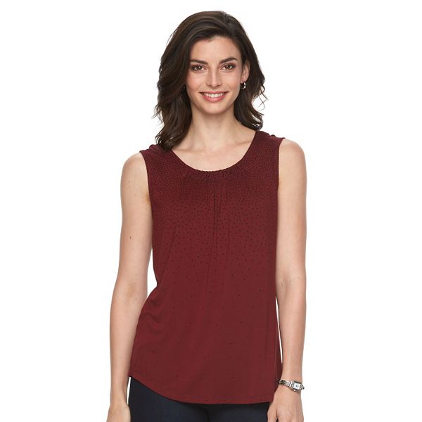 Women's Croft & Barrow® Print Shirred Tank