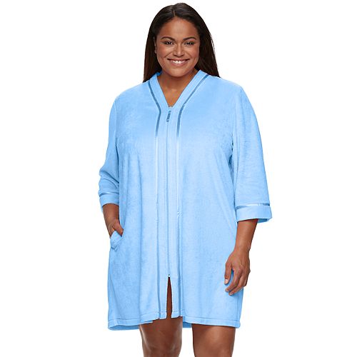Plus Size Croft & Barrow® Zip-Front Wicking Terry Robe