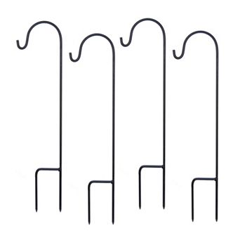 LumaBase Metal 18" Shepherd's Hook Garden Stake 4 pc Set