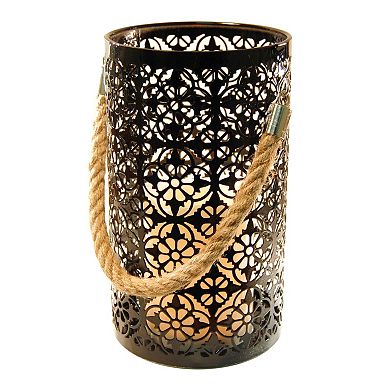 LumaBase Motif Metal LED Candle Lantern