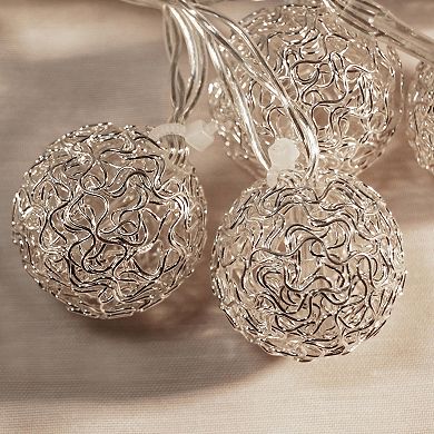 LumaBase Solar Wire Ball String Light 2-piece Set