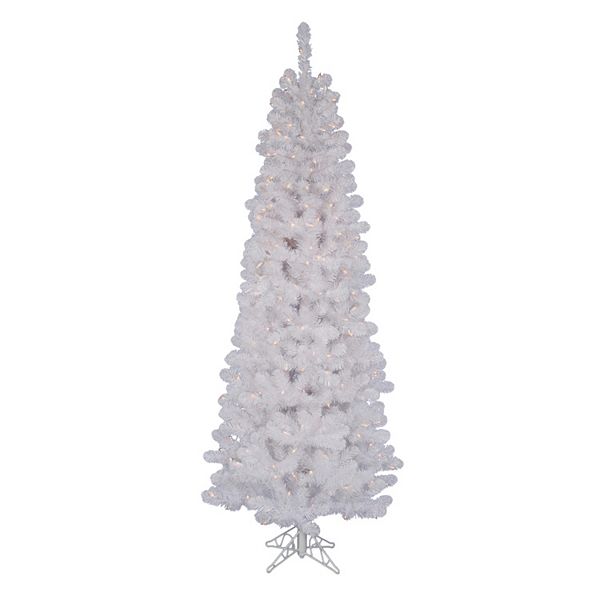 Vickerman 5.5ft. PreLit White Salem Pencil Pine Artificial Christmas Tree