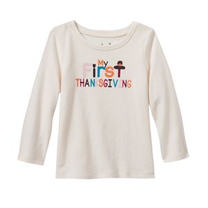 Baby Girl Jumping Beans® Glittery Thanksgiving Tee