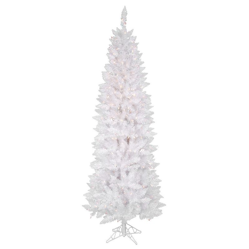 Vickerman 7.5-ft. Pre-Lit Sparkle White Pencil Artificial Christmas Tree