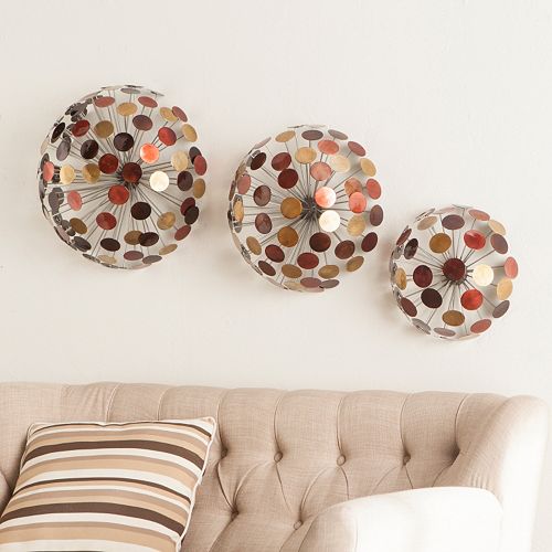 Javier Metal Sphere Wall Art 3-piece Set