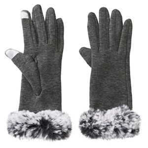 Women's Manhattan Accessories Co. Faux Fur Trim Tech Gloves