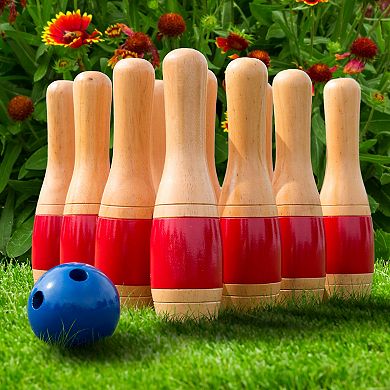 Hey! Play! 11-in. Wooden Lawn Bowling Set