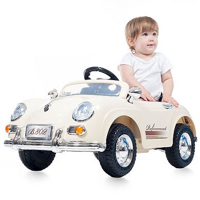 Lil Rider White 58 Speedy Sportster Classic Car Ride-On with Remote