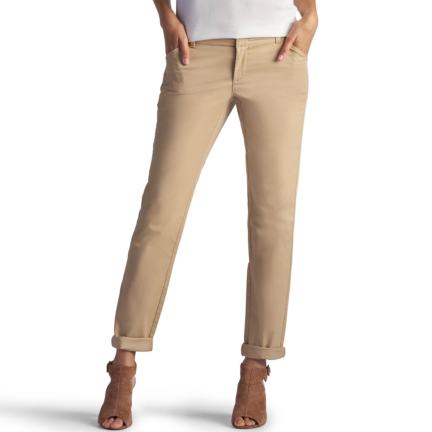 lee women's midrise fit essential chino pant