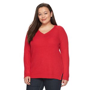 Juniors' Plus Size SO® V-Neck Tunic Sweater