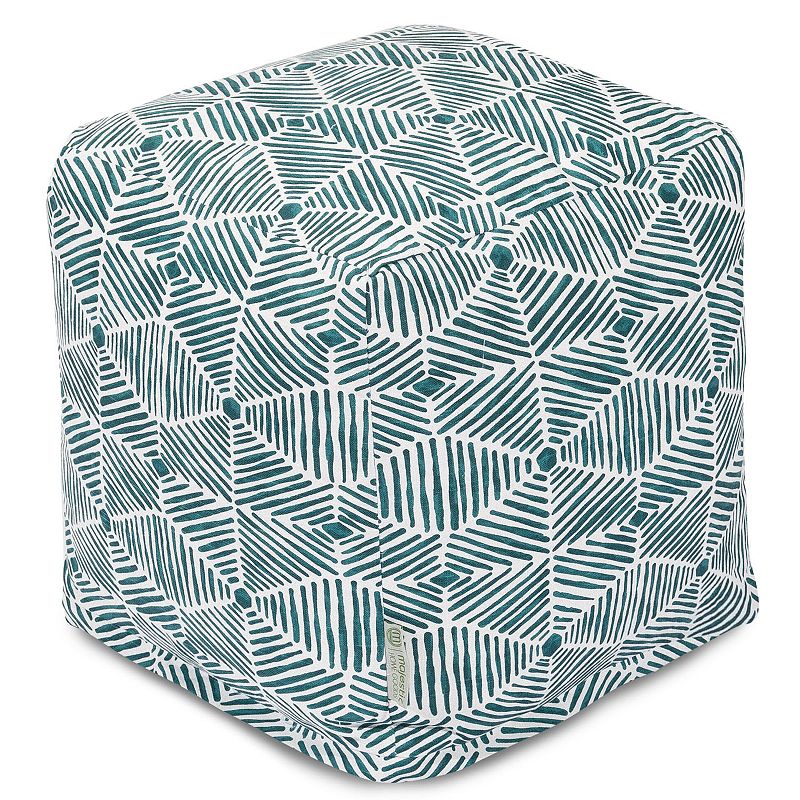 Majestic Home Goods Charlie Cube Pouf Ottoman, Green