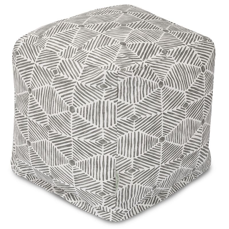 Majestic Home Goods Charlie Cube Pouf Ottoman, Grey
