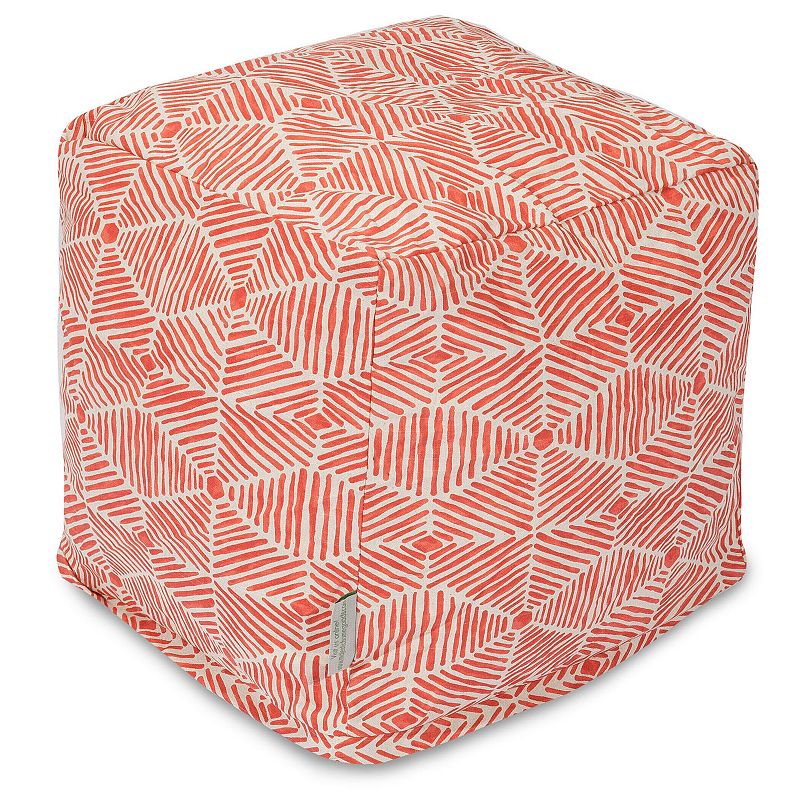 Majestic Home Goods Charlie Cube Pouf Ottoman, Red
