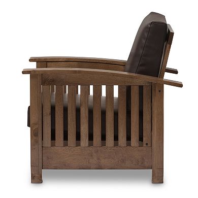 Baxton Studio Charlotte Faux-Leather Lounge Chair