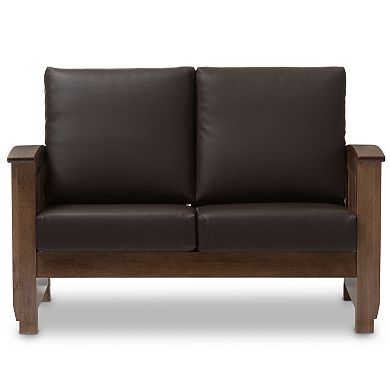 Baxton Studio Charlotte Modern Classic Mission Loveseat