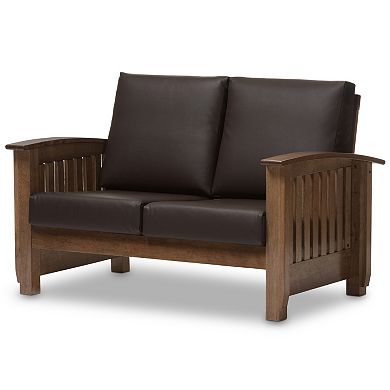 Baxton Studio Charlotte Modern Classic Mission Loveseat