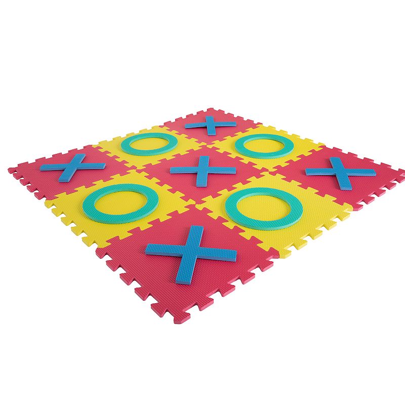 Hey! Play! Giant Interlocking Foam Square Tic-Tac-Toe Game, Multicolor