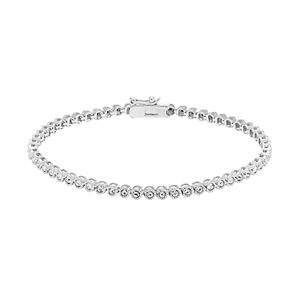 Diamond Essence Sterling Silver Crystal Tennis Bracelet