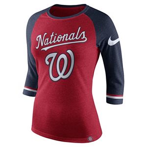 Women's Nike Washington Nationals Raglan Tee