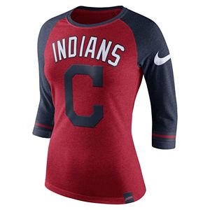 Women's Nike Cleveland Indians Raglan Tee