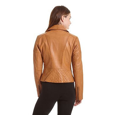 Women's Excelled Asymmetrical Leather Motorcycle Jacket