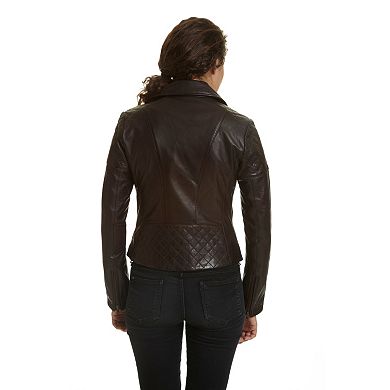 Women's Excelled Asymmetrical Leather Motorcycle Jacket