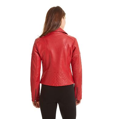 Women's Excelled Asymmetrical Leather Motorcycle Jacket