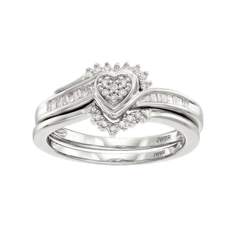 Always Yours Sterling Silver 1/5 Carat T.W. Diamond Heart Engagement Ring S