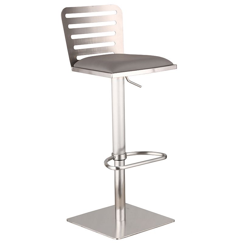 Armen Living Mar Adjustable Bar Stool, Grey