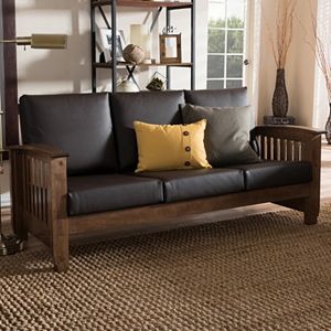 Baxton Studio Charlotte Faux-Leather Sofa