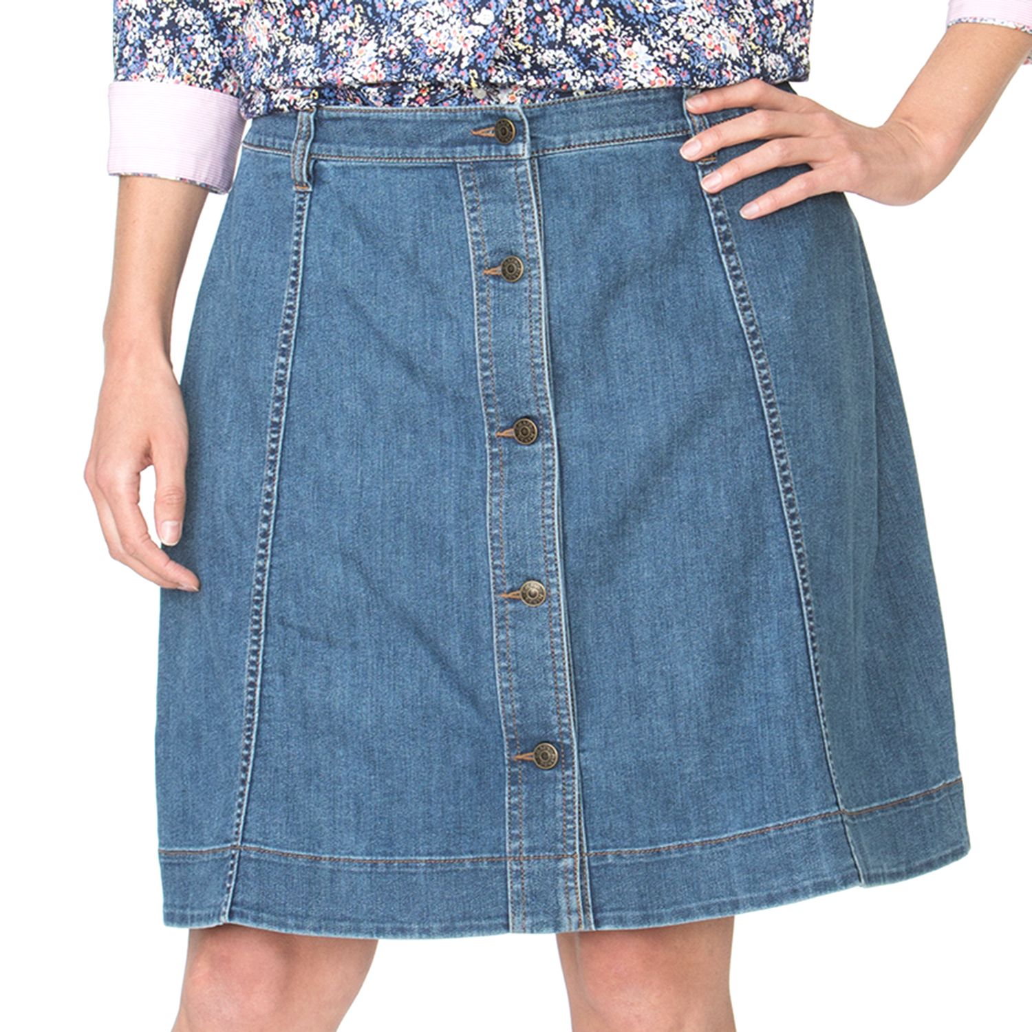 chaps denim skirt