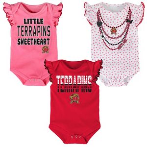 Baby Maryland Terrapins Polka Fan 3-Piece Bodysuit Set
