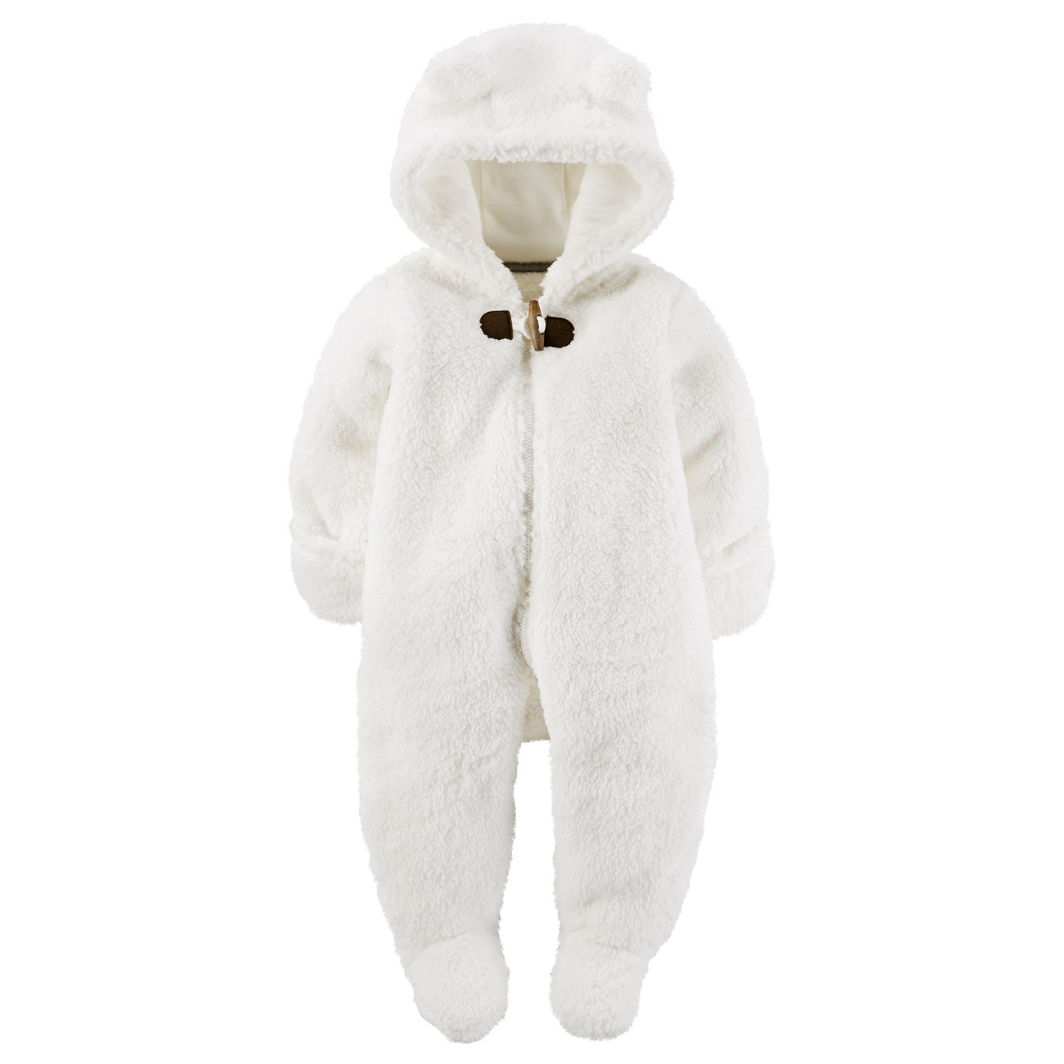 baby girl carter's 3d ear sherpa bunting pram