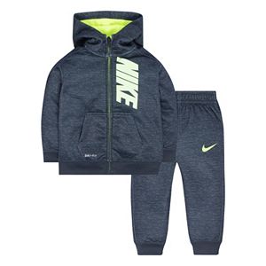 Baby Boy Nike Therma-FIT Space-Dyed Fleece Hoodie & Pants Set