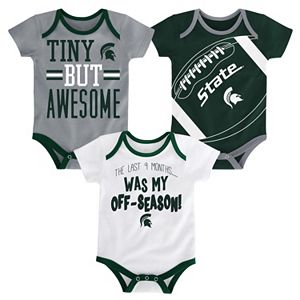 Baby Michigan State Spartans 3-Piece Bodysuit Set