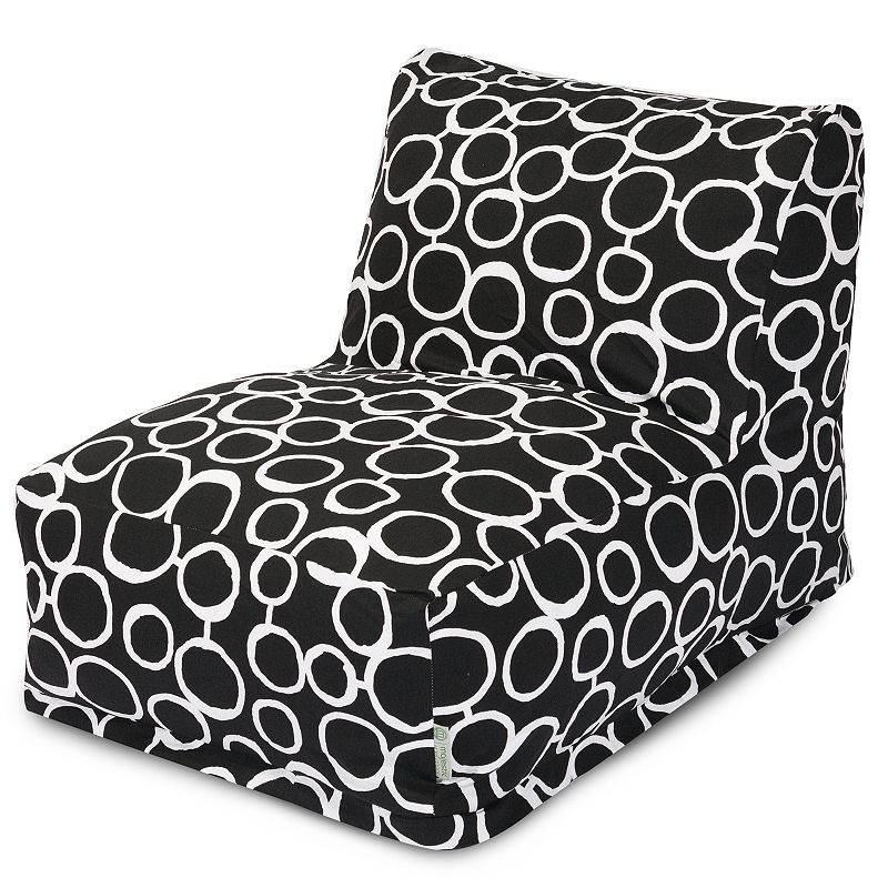 Majestic Home Goods Fusion Beanbag Chair Lounger, Black, Pouf