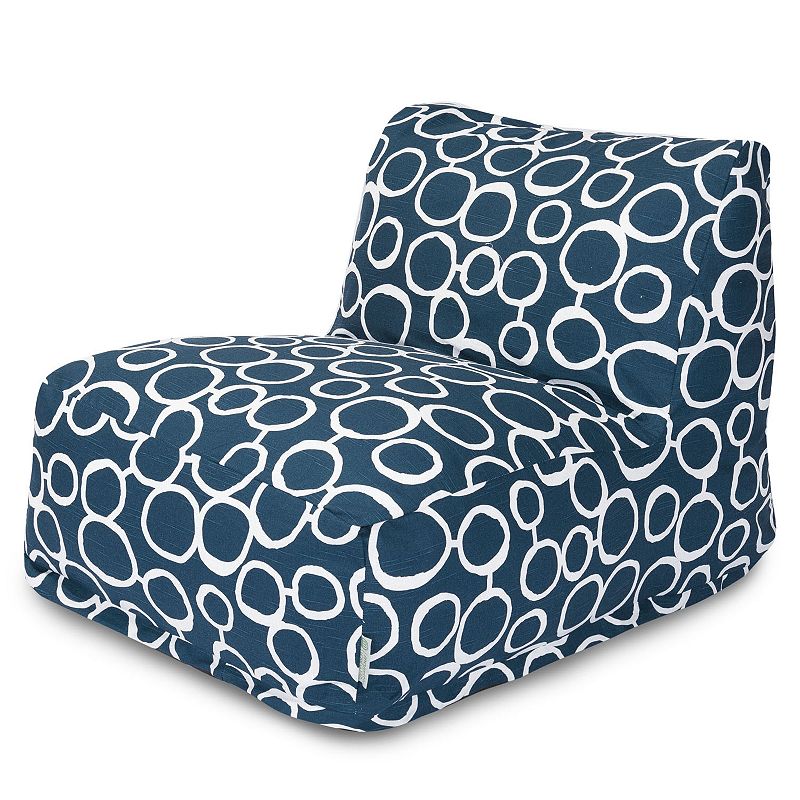 Majestic Home Goods Fusion Beanbag Chair Lounger, Blue, Pouf