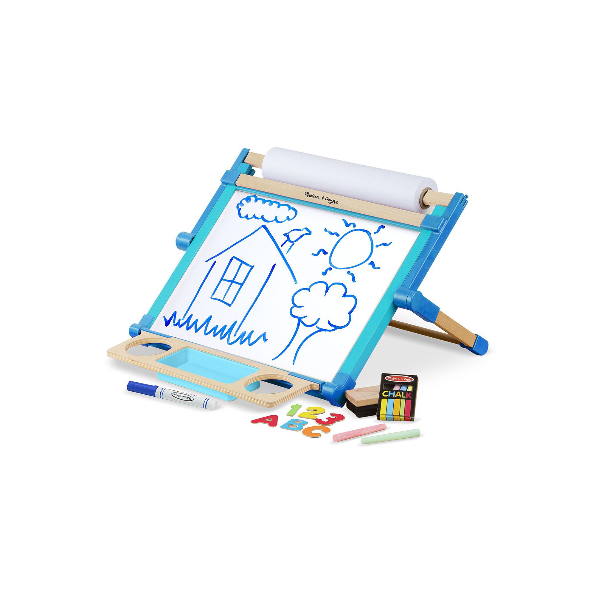Melissa & Doug Double-Sided Magnetic Tabletop Easel, Multicolor