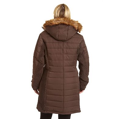 Plus Size Excelled Long Hoded Puffer Jacket