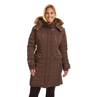 Plus Size Excelled Long Hooded Puffer Jacket