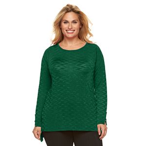 Plus Size Dana Buchman High-Low Textured Top