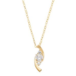 Gold 'N' Ice 10k Gold Cubic Zirconia Bypass Pendant Necklace